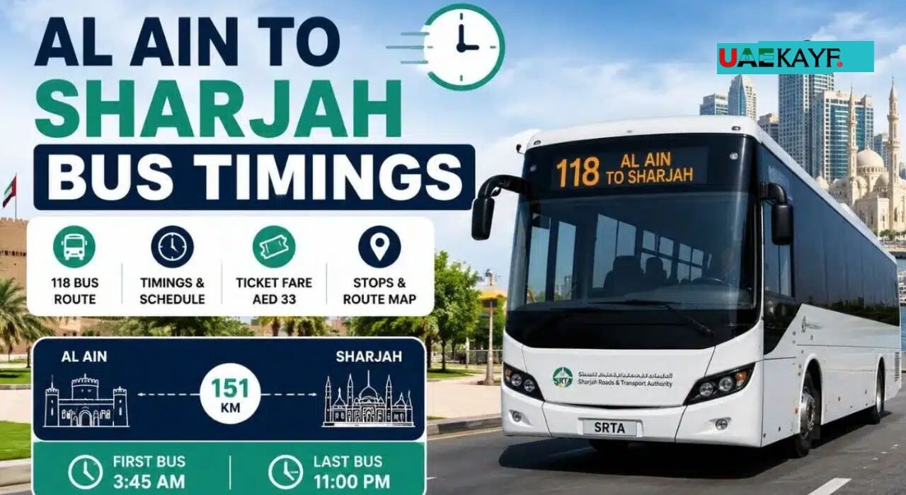 Al Ain to Sharjah Bus Timing today Current Schedule & Route 118 Fares (2026 Update)