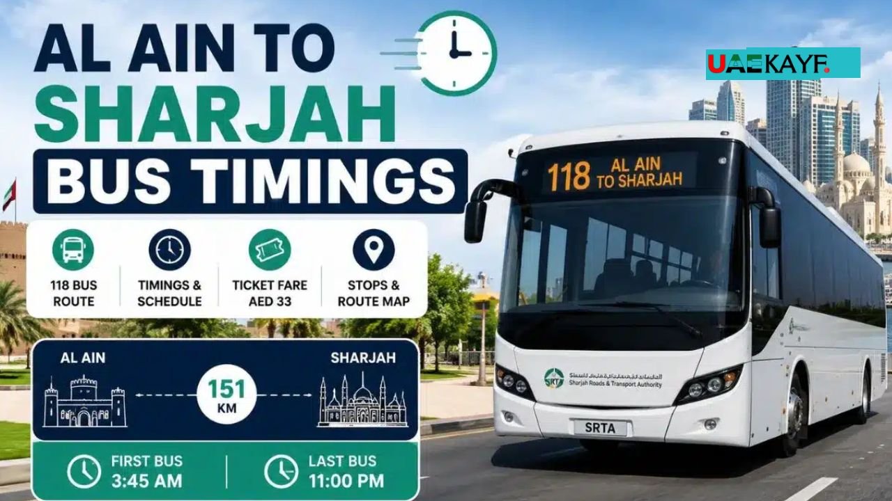 Al Ain to Sharjah Bus Timing today Current Schedule & Route 118 Fares (2026 Update)